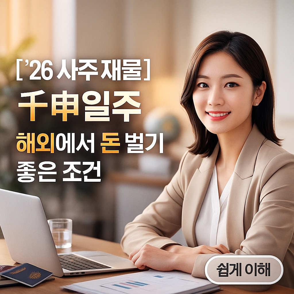 [’26 사주 재물] 壬申일주 ｜ 해외에서 돈 벌기 좋은 조건