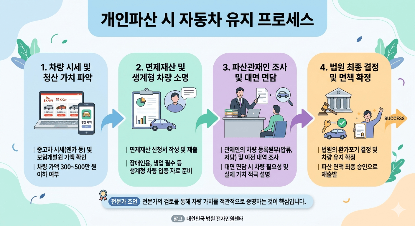 개인파산시 자동차 유지 관련 이미지