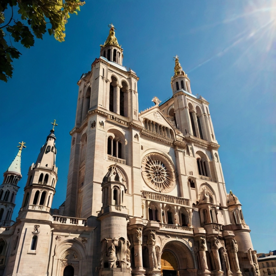 리옹 추천 명소 푸르비에르 언덕의 대성당 묘사 이미지