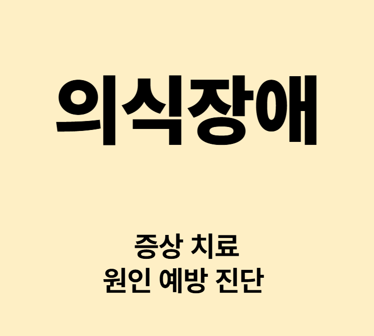혼돈 반응저하 조음 무반응성 의식저하 증상 의식장애 치료