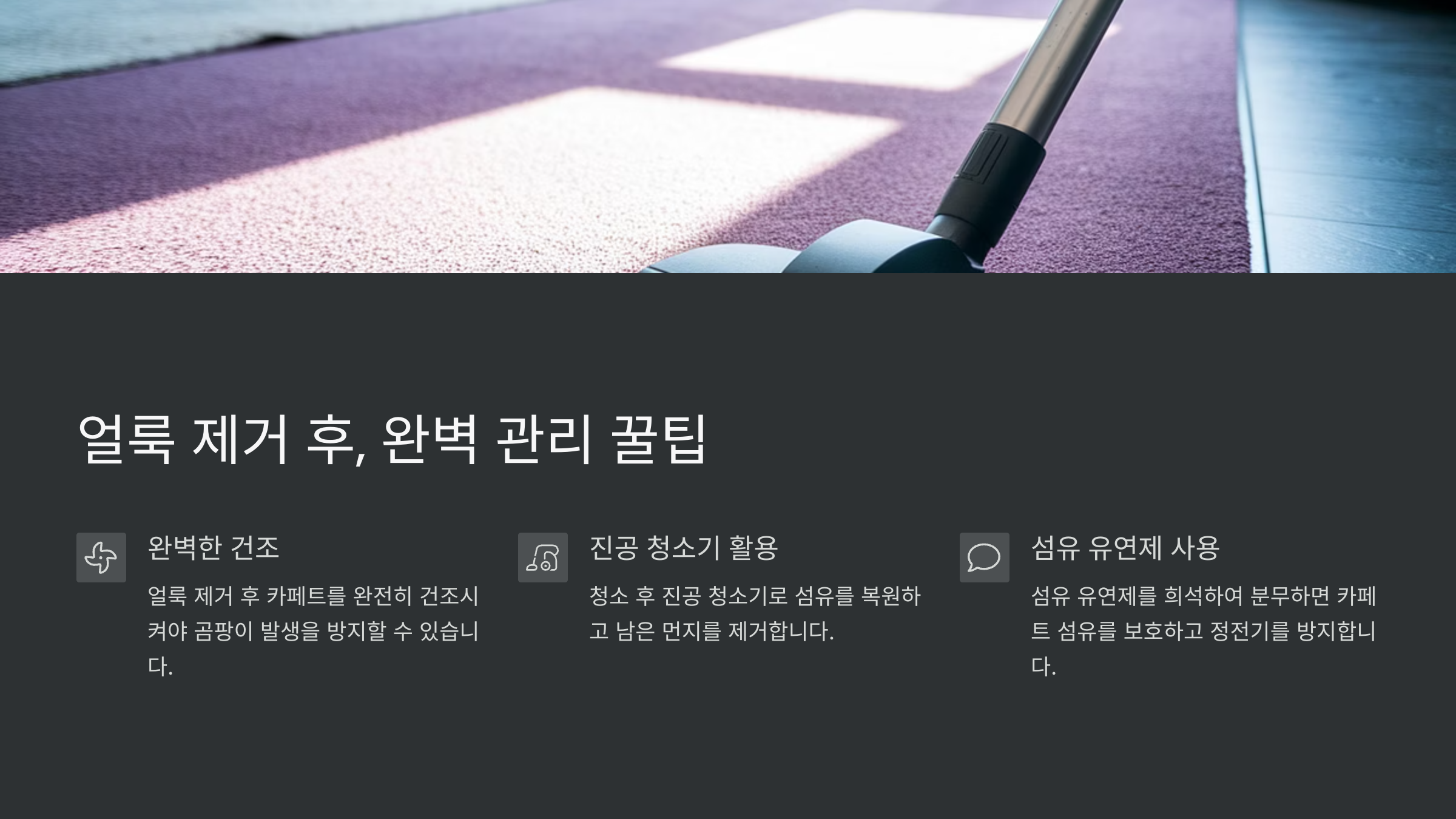 얼룩 제거 후 관리 꿀팁