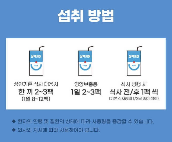 삼육케어 당뇨식영양제 섭취방법