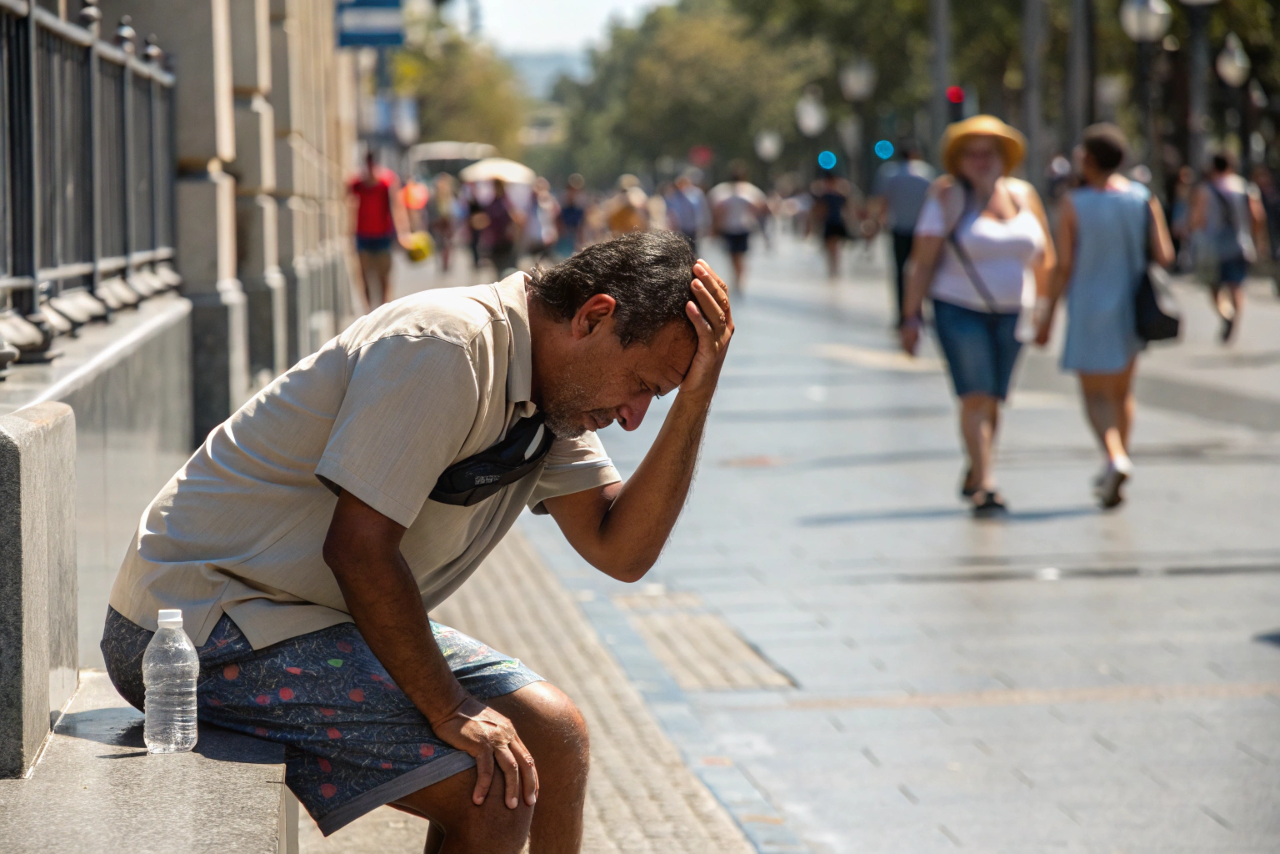 더위 먹은 남성