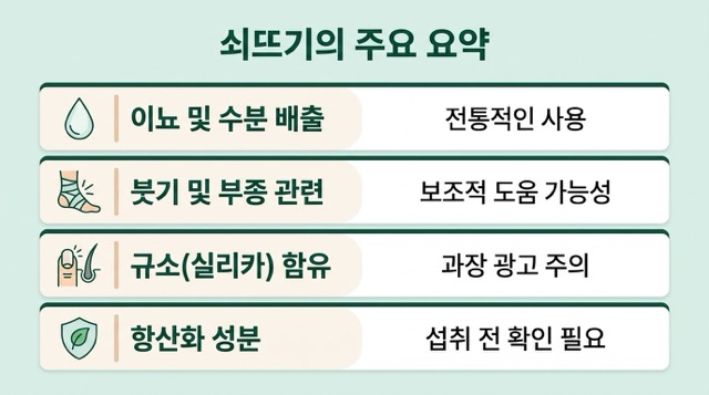 쇠뜨기 효능 핵심 요약표 이미지