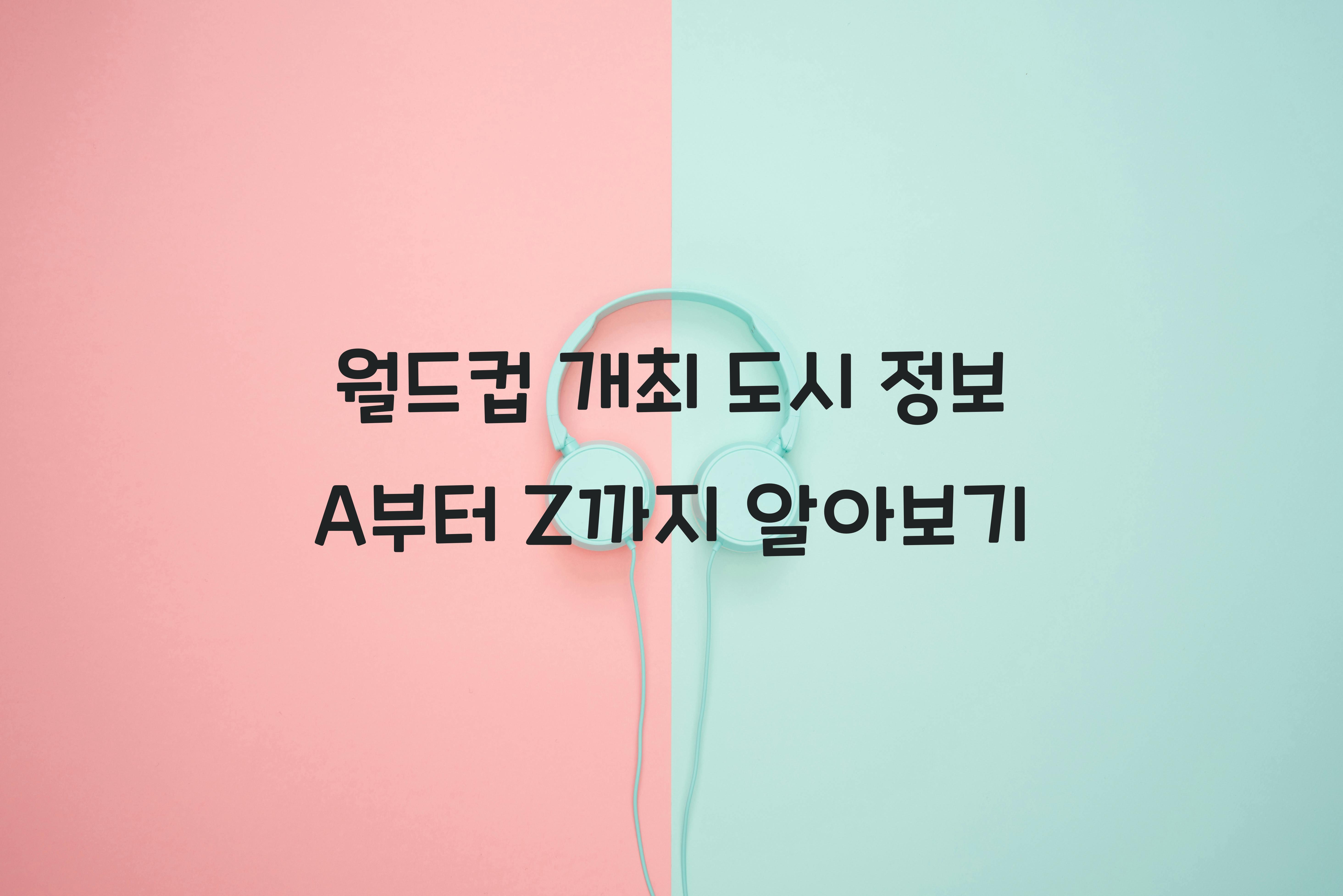 월드컵 개최 도시 정보
