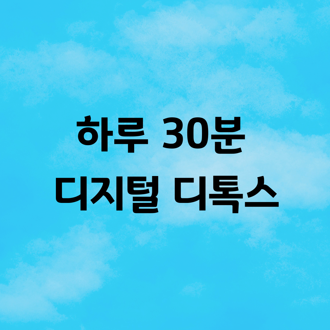 하루 30분 디지털 디톡스