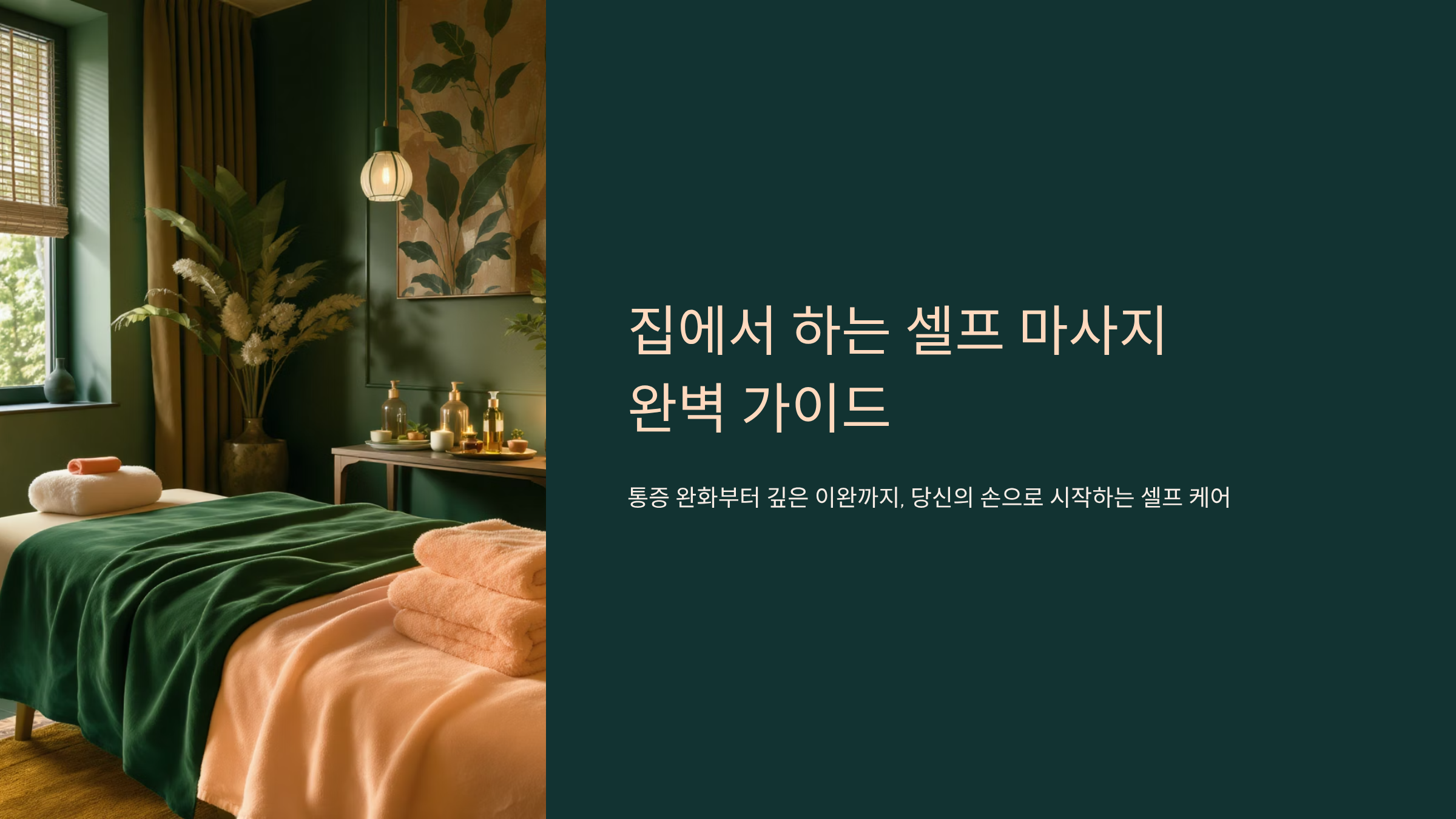 집에서 하는 셀프 마사지 완벽 가이드