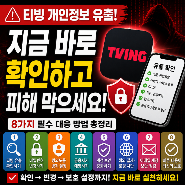 티빙 유출 확인 방법 총정리 개인정보 조회부터 명의도용 차단까지9