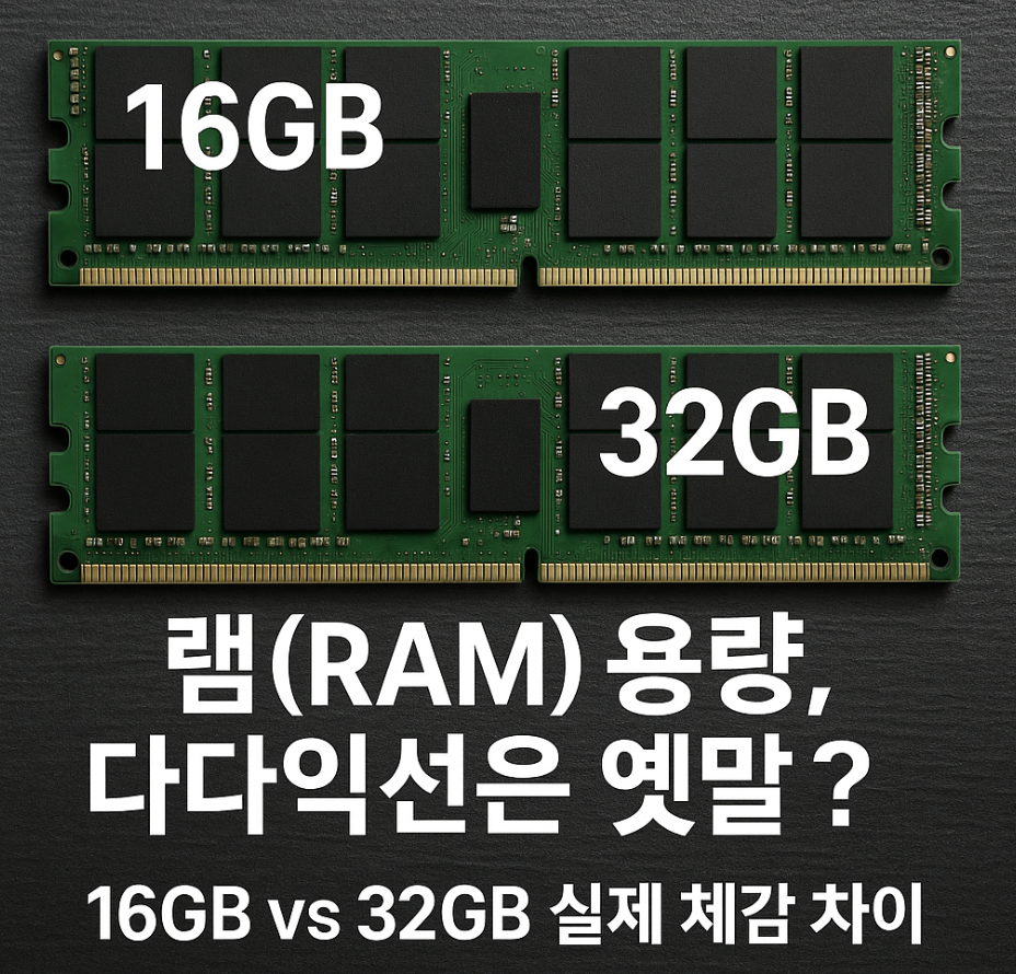램(RAM) 용량, 다다익선은 옛말? 16GB vs 32GB 실제 체감 차이