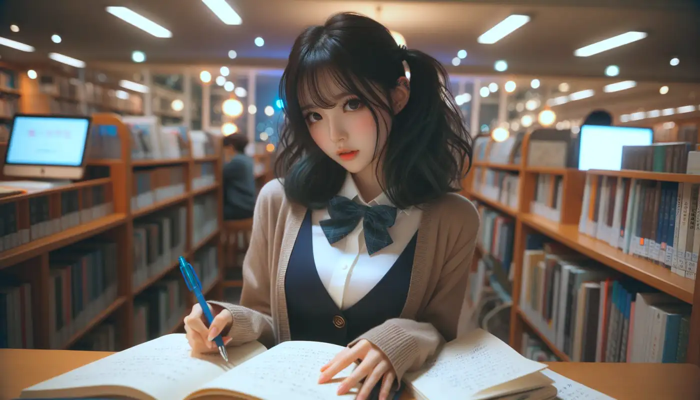 자소서-단점-예시를-참고해서-글쓰기하는-여성의-모습