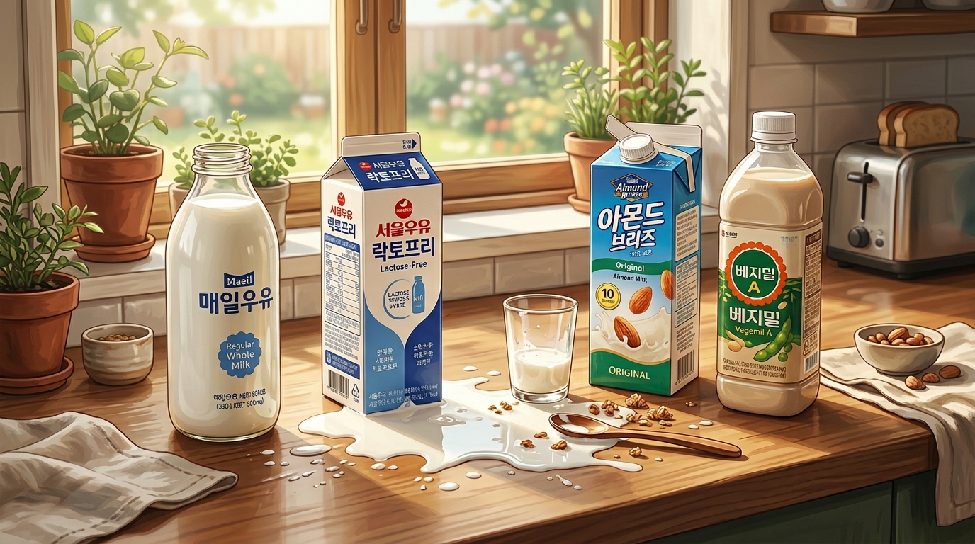 내 몸에 맞는 우유 선택법 (락토프리·식물성 우유 비교)