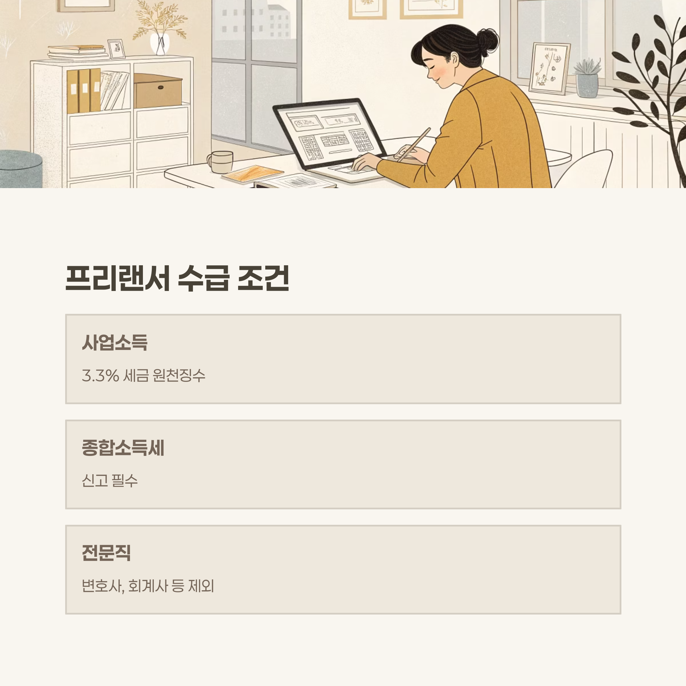 프리랜서 수급 조건 및 주의사항