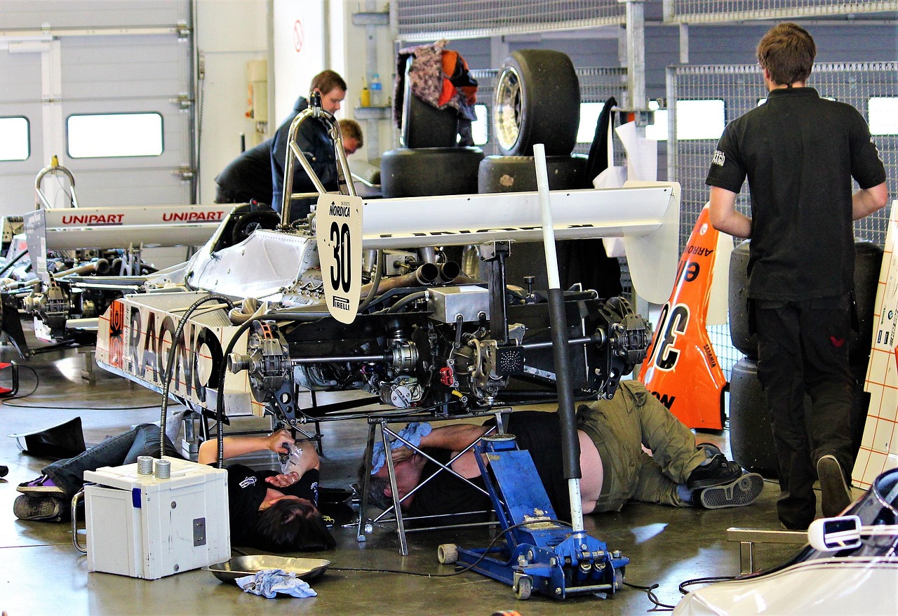 F1 피트스톱 팀 훈련 자료 사진