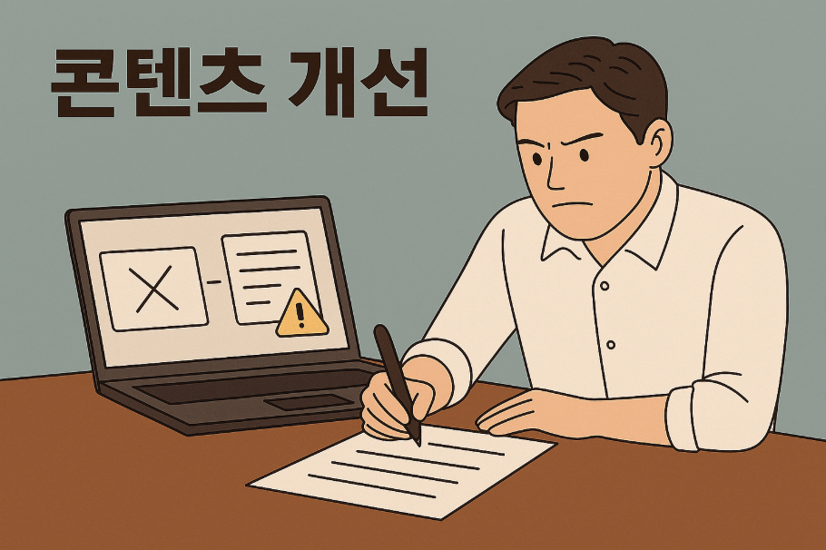 평가 기준을 기반으로 개선 방향을 설정하는 이미지