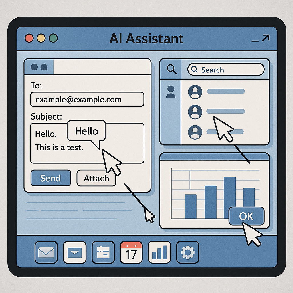 AI가 컴퓨터를 자동으로 조작하는 모습
