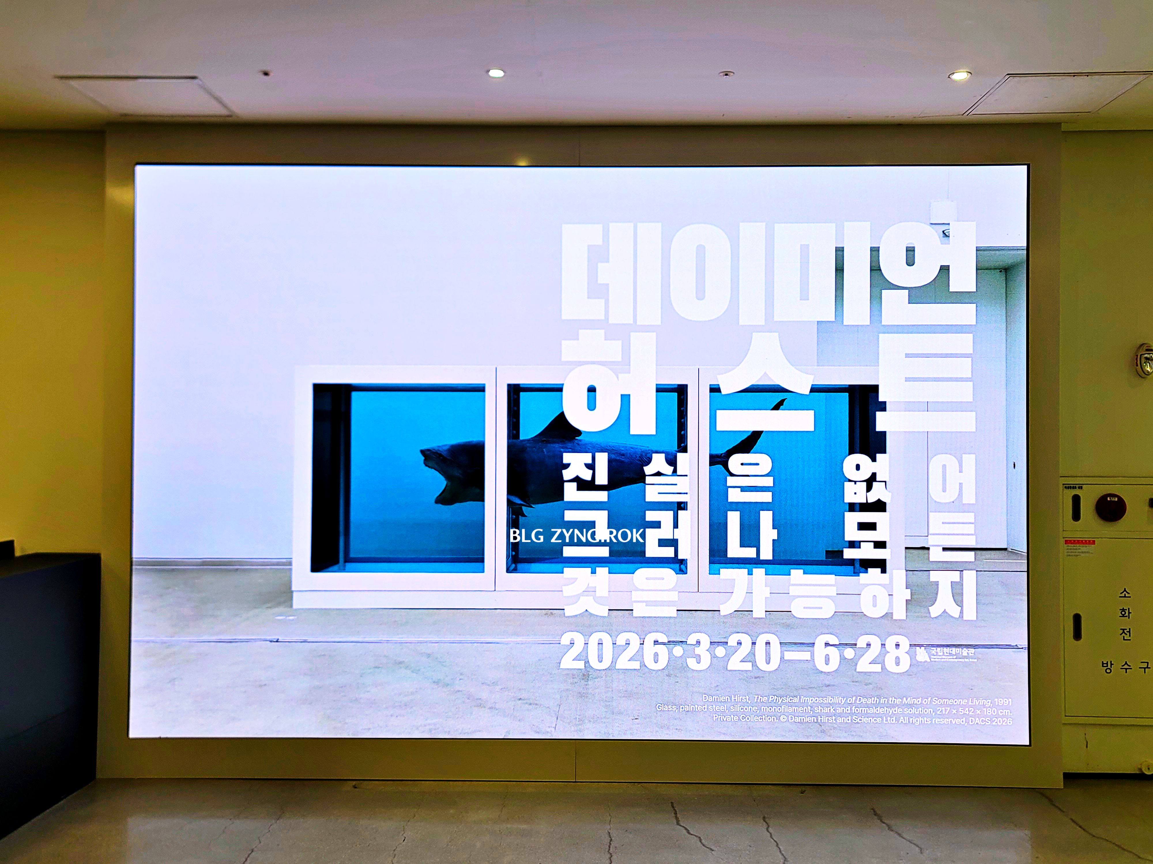 국립현대미술관 : 데이미안 허스트 - 디지털 홍보물 모습이다.
