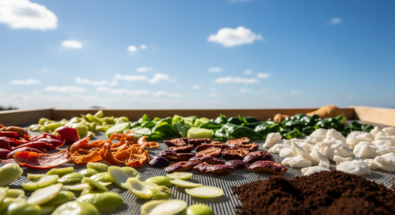 건조의 힘: 햇볕이 잘 드는 곳에 말릴 수 있는 음식물 쓰레기