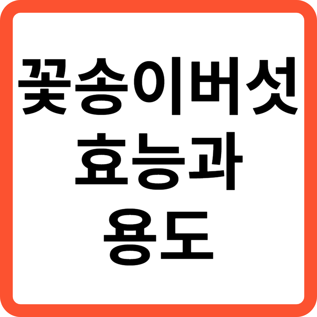 꽃송이버섯 효능과 용도