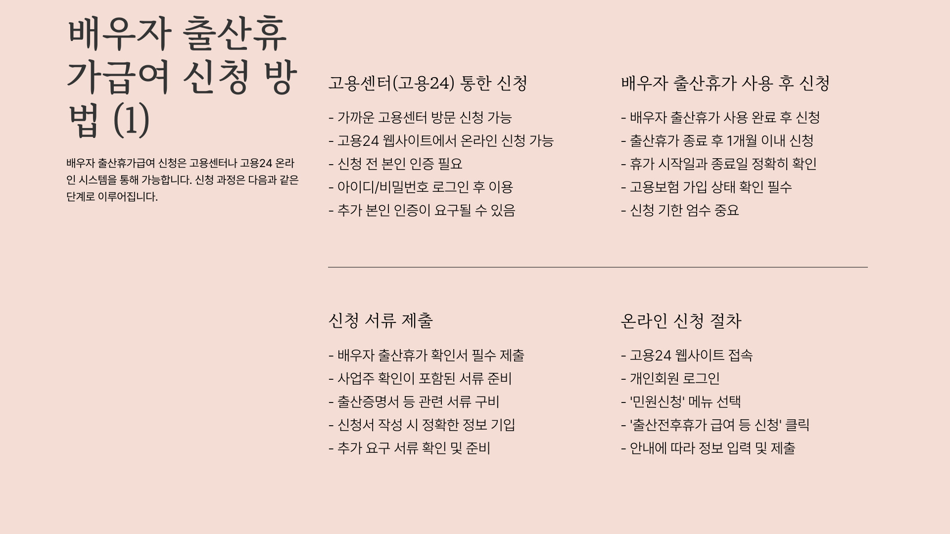 배우자 출산휴가급여 신청 방법