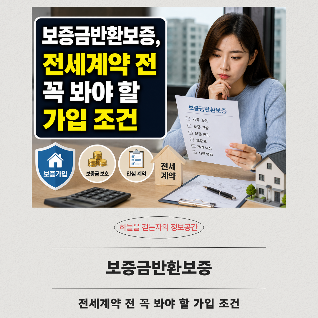 보증금반환보증, 전세계약 전 꼭 봐야 할 가입 조건