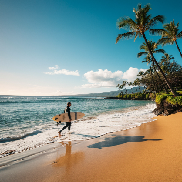 하와이 해변 서핑