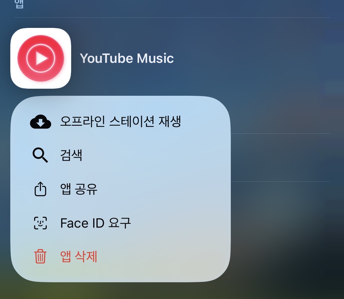 기존 유튜브&amp;#44; 유튜브 뮤직 삭제