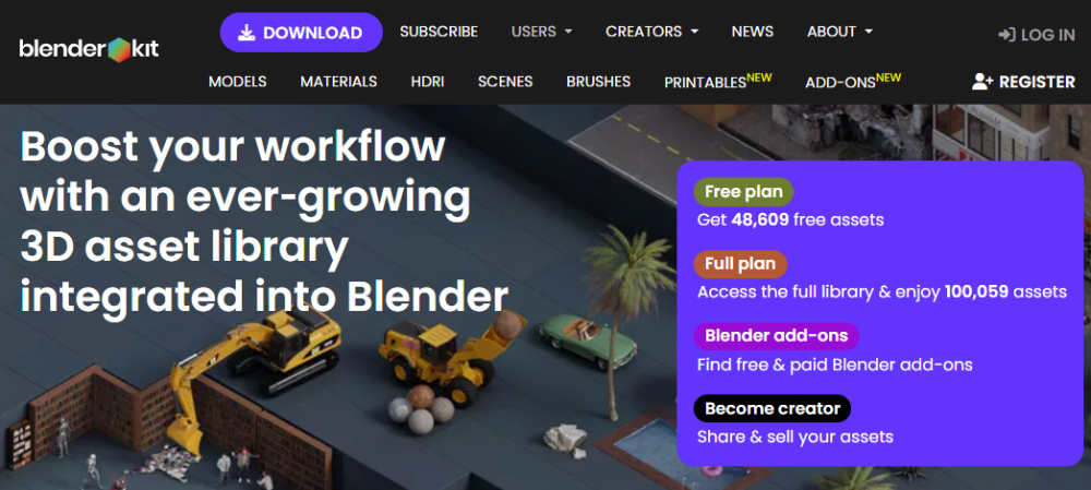 BlenderKit에서 48,000개의 무료 데이타