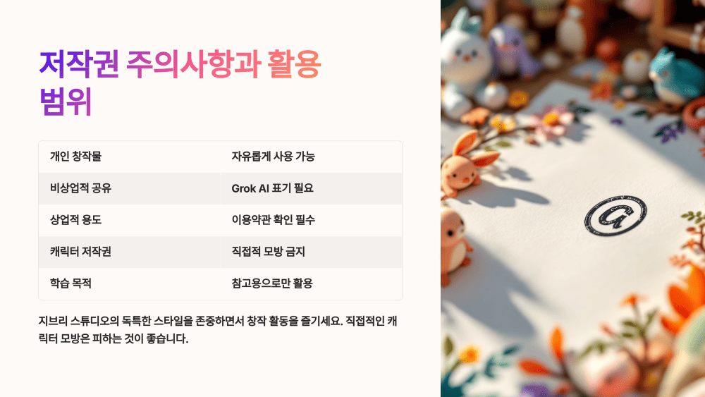 저작권 주의사항과 활용 범위