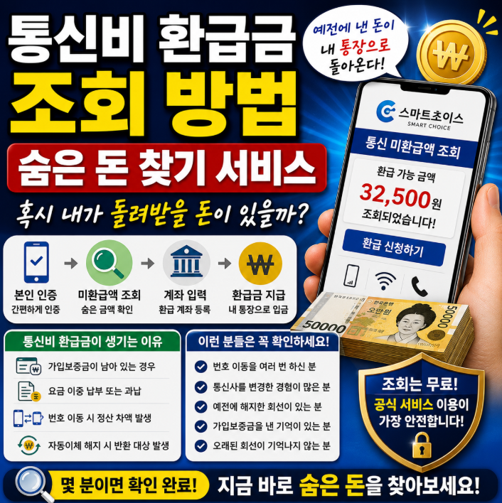 통신비 환급금 조회 방법, 잠자는 돈 찾았더니 뜻밖의 금액