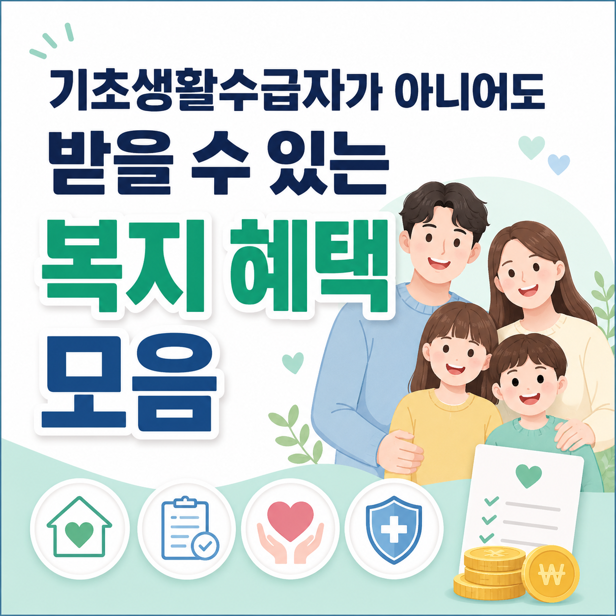 기초생활수급자가 아니어도 받을 수 있는 복지 혜택 썸네일 이미지