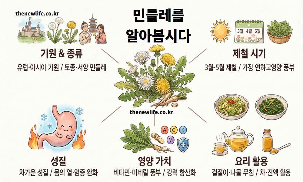 .민들레 효능 기원 유래 종류