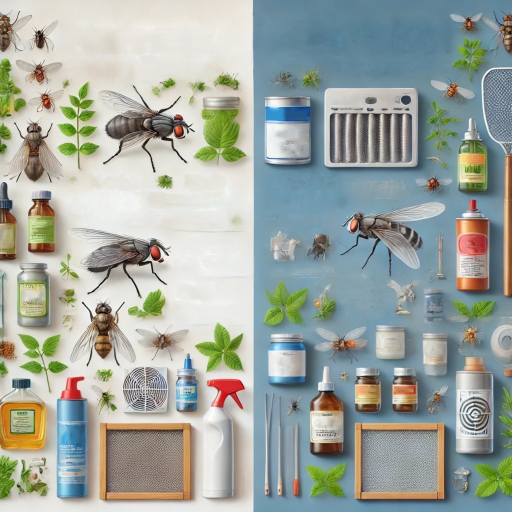 파리를 제거하는 천연 및 화학적 방법의 사진