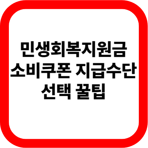 민생회복지원금 소비쿠폰 지급수단 선택 꿀팁 관련 이미지