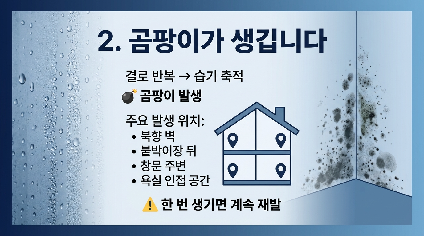 환기 안되면 곰파이 발생 시작