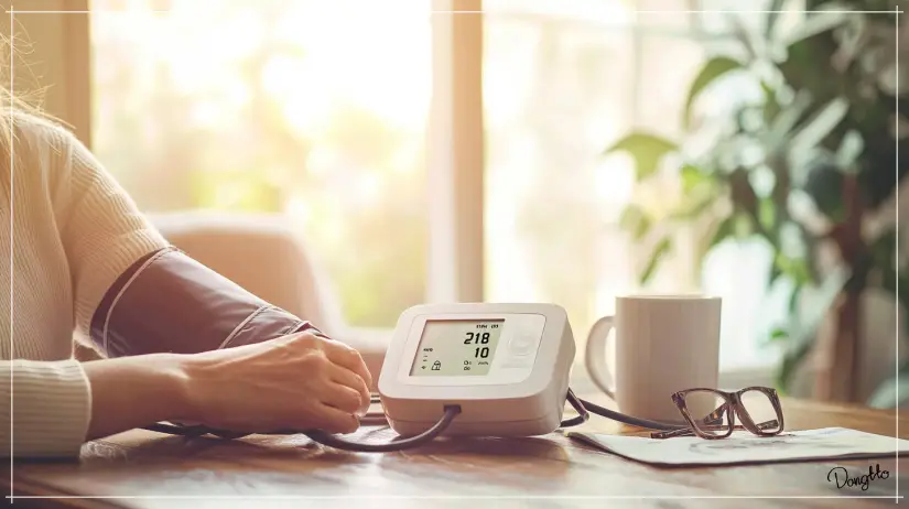 아르기닌-효능으로-혈압을-측정하고-정상범위에-있음을-확인하는-사람의-모습