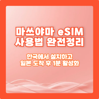 마쓰야마 eSIM 사용법 완전정리|한국에서 설치하고 일본 도착 후 1분 활성화