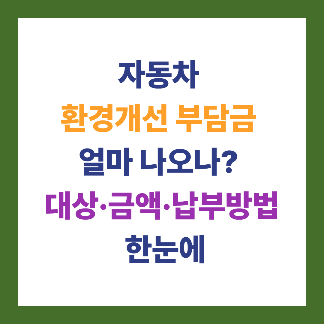 자동차 환경개선 부담금 얼마 나오나
