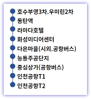 동탄 인천공항 8837번 공항버스 노선