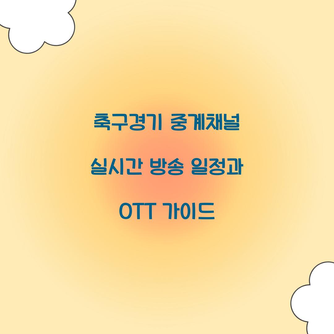 축구경기 중계채널