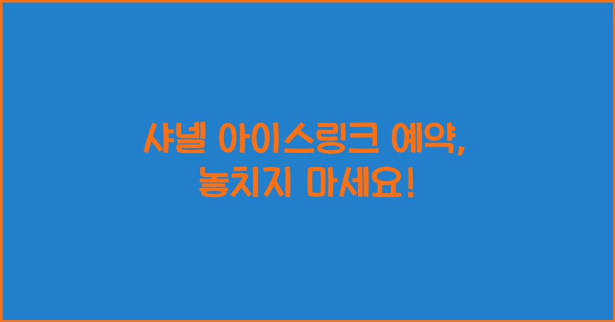 샤넬 아이스링크 예약