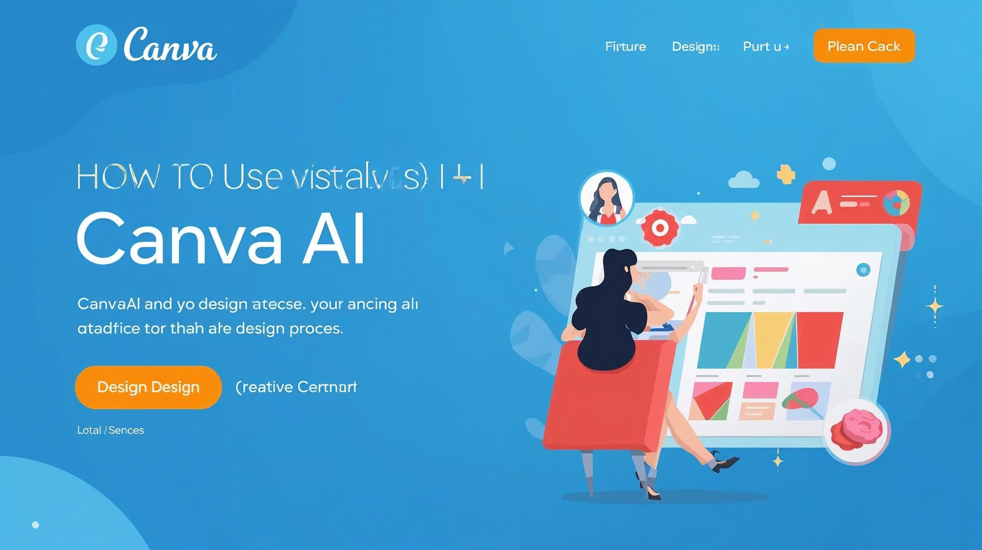 캔바 AI 디자인 기능을 소개하는 일러스트 홍보 이미지