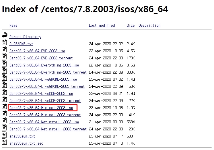 centOS 7 ISO 다운