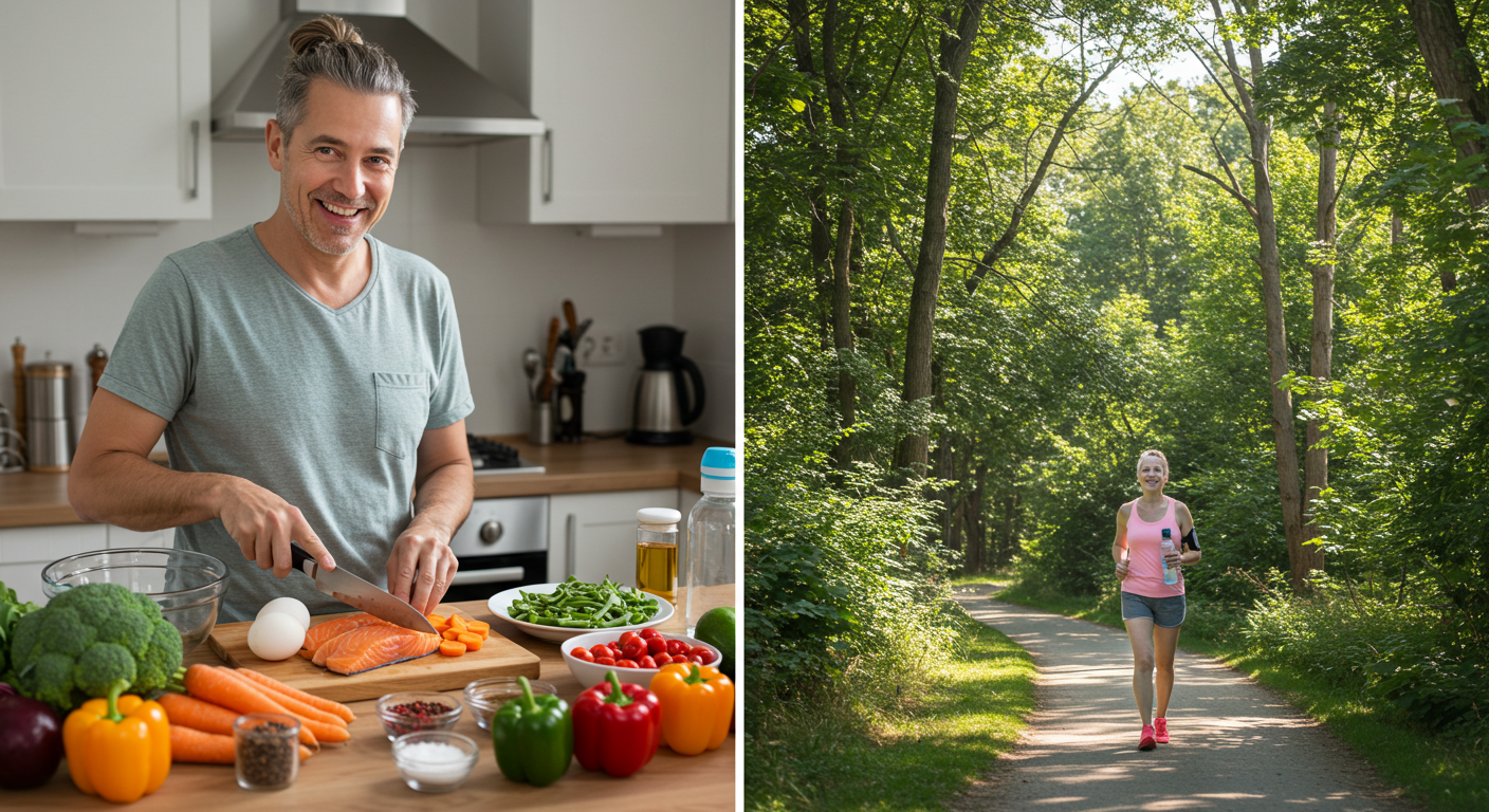 중년 식단 일상 운동