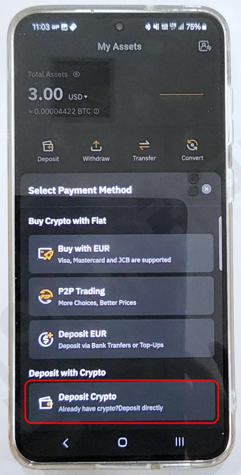 바이비트 Deposit Crypto