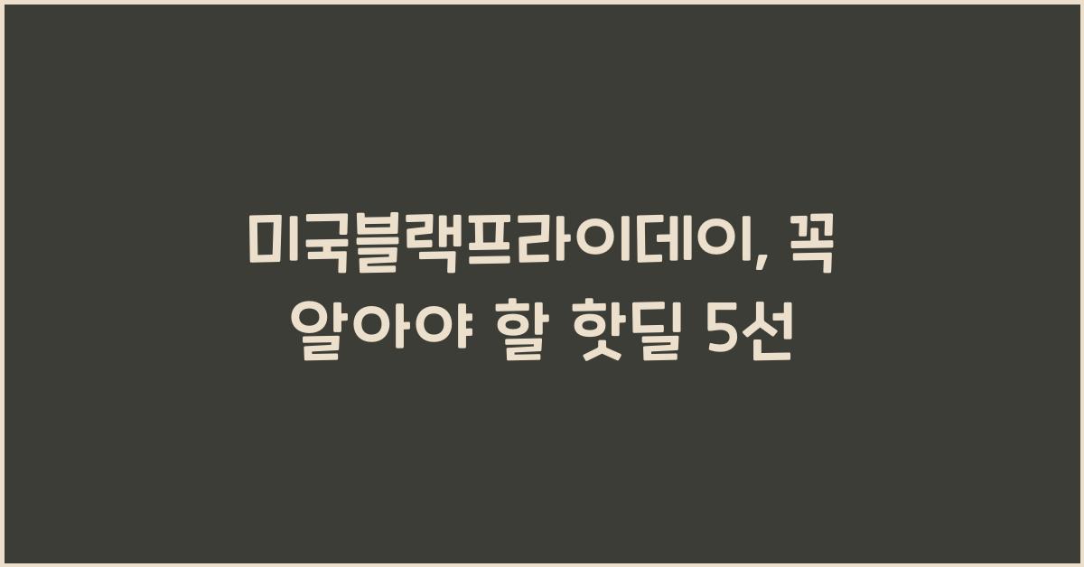 미국블랙프라이데이