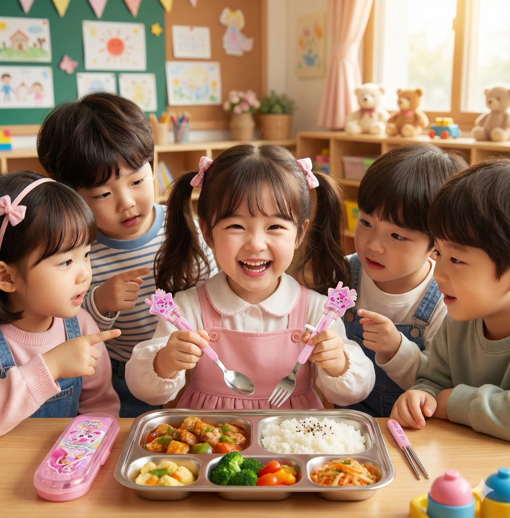 르번 유아용 슈팅스타 캐치티니핑 올인원 교정 젓가락 풀세트