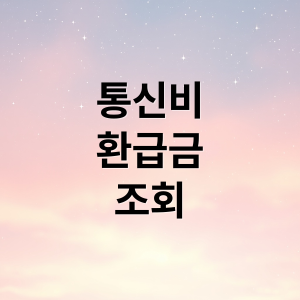 통신비 환급금 조회