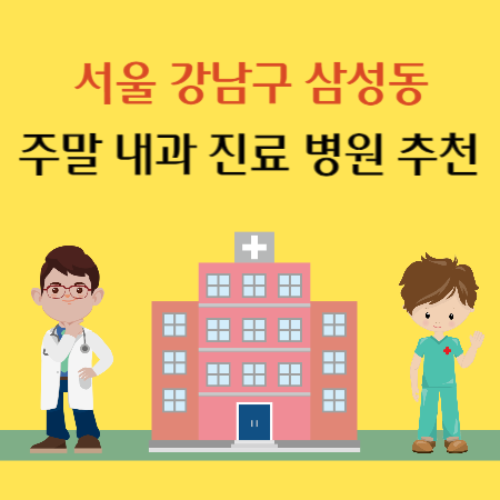 서울 강남구 삼성동 토요일 일요일 내과 진료 병원 추천