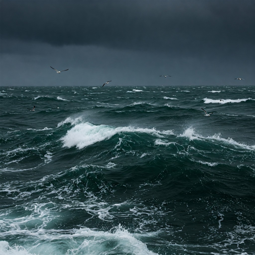 폭풍우 치는 거친 바다 – 불안과 혼란을 암시하는 경고성 바다 꿈