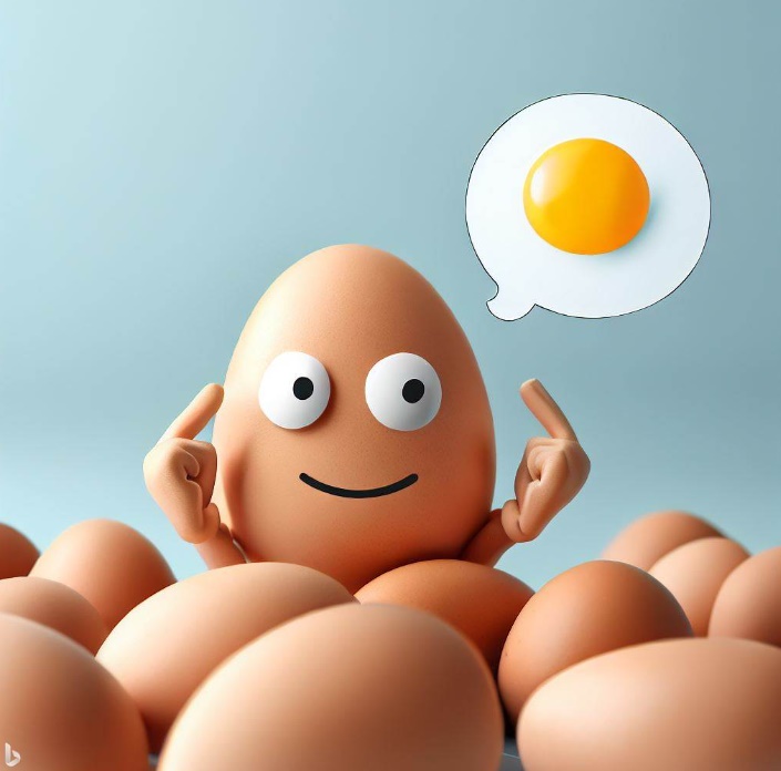 명료한 생각을 하는데 도움을 주는 달걀(made by Bing)